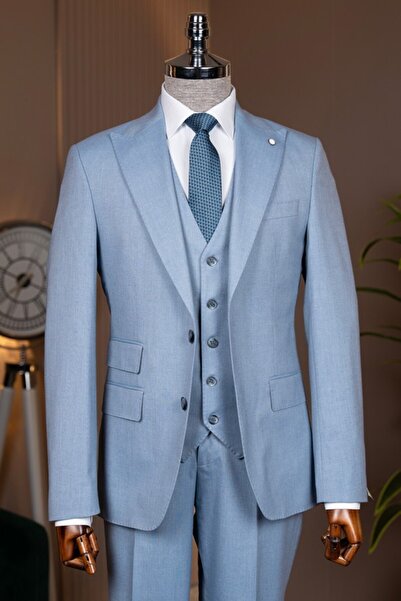 Terzi Ayhan Classics Exclusive Double Pocket Flap Vest Suit Blue