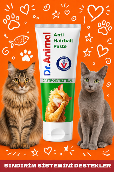Dr. Animal Malt | Sindirim Sistemi Destek | Kedi Malt Macunu | Anti Hairball ...