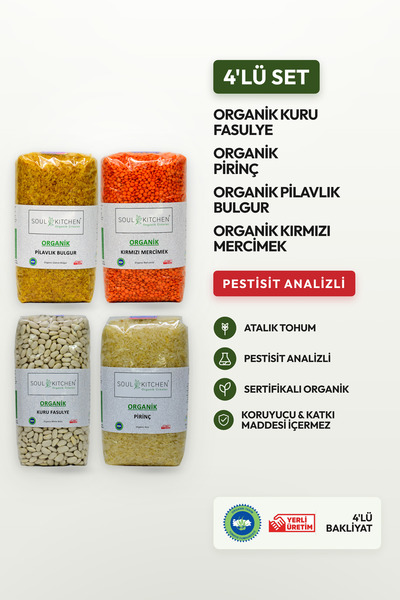 Soul Kitchen Organik Ürünler Organik Sertifikalı Pilavlık Bulgur Kuru Fasulye...