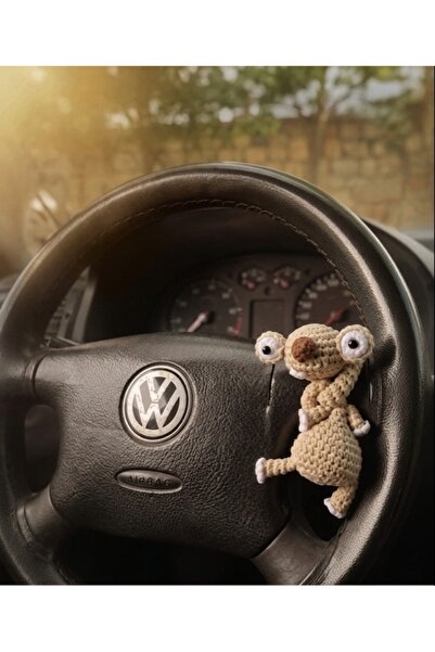 Taze Kal Buz Devri Sid Telsiz ve Amigurumi Sid Direksiyon süsü - Çanta Süsü -...