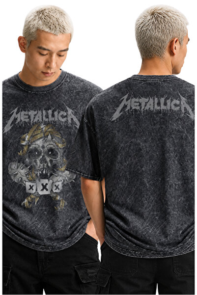 Fuddy Moda Unisex Xxx Metallica Ense Printed Washable T-Shirt, Oversize Rock ...