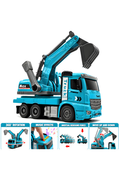 KidProtect Echipament Constructie Tip Camion Excavator Jucarie Pentru Copii T...
