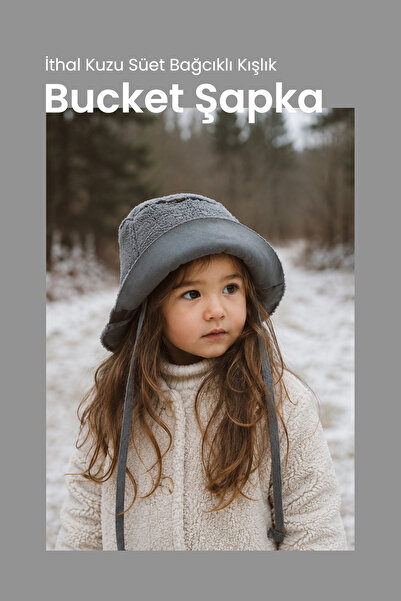 ilays beauty İthal Kuzu Süet Bağcıklı Kışlık Bucket Şapka