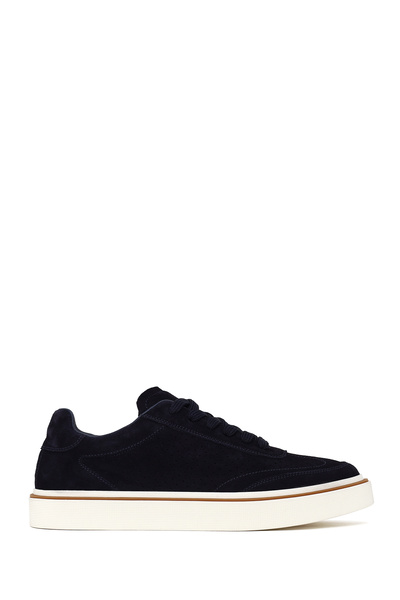 Derimod Erkek Lacivert Bağcıklı Kalın Tabanlı Süet Deri Sneaker 26SFD611610