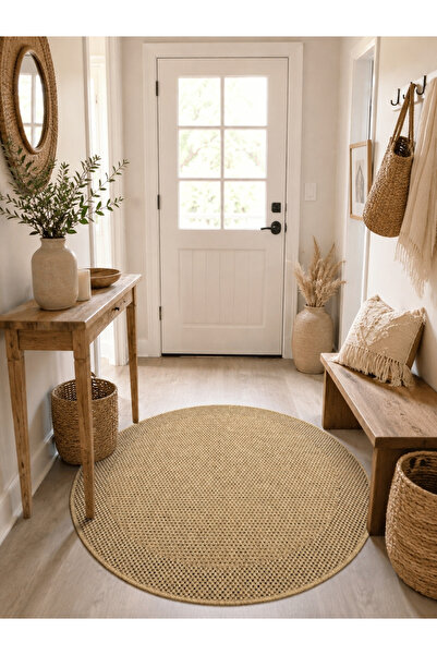 SANRUGS Home & Living Yıkanabilir Sisal Jüt Dokuma Hasır Halı Kilim Bej Kahve...