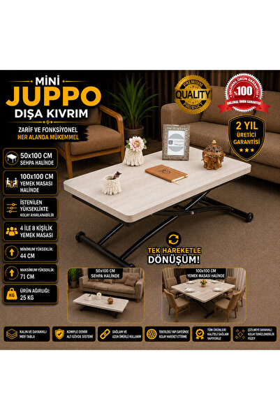 SEHPAM AKILLI Akıllı Sehpa Mini Juppo Üst Tabla Mdf Lizbon Oval Köşe Alt Ayak...