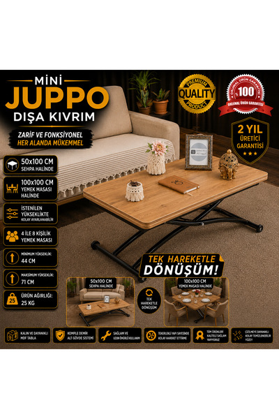 SEHPAM AKILLI Mini Juppo Üst Tabla Mdf Efesçam Oval Köşe Alt Ayak Siyah Dışa ...