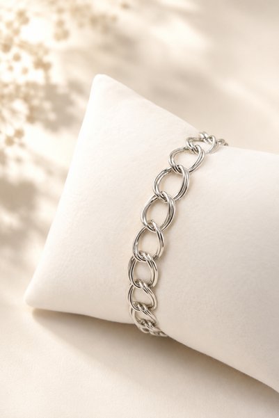 Crc Bijuteri Silver Color Stylish and Elegant Minimal Steel Women's Bracelet
