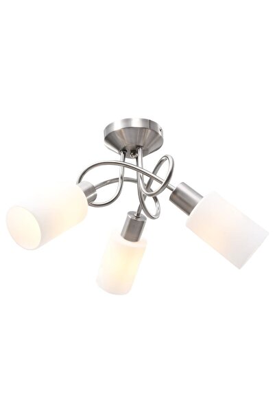 Concept Lustră cu abajururi din ceramică, 3 becuri E14, alb, con
