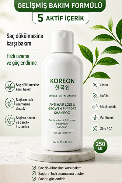 KOREON Saç Dökülmesine Karşı Hızlı Uzatan Güçlendirici Onarıcı Şampuan 250 ml...