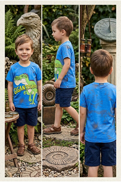 meyastore Boy's T-Shirt Dinosaur Printed