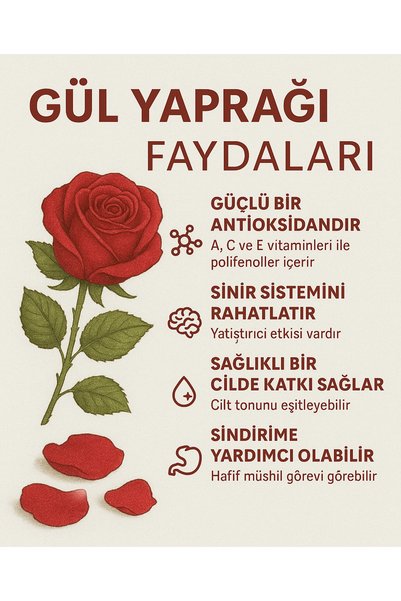 Natura Şifa Natural Rose Petals – 100 Grams for Dried Tea, Steam Bath, Mask Mixtures