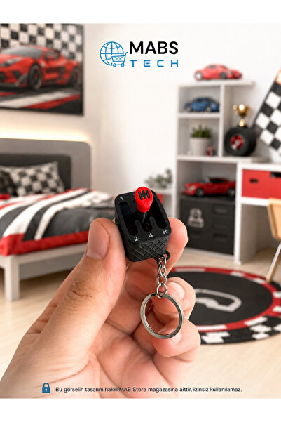 Mabs Tech Anahtarlıklı Mini Manuel Vites Topuzu - S boy - Araba Meraklısı Çocuklara ve Sürücü Adaylarına Hediye 3D Vites Topuzu