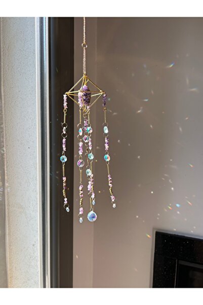 solmyst atelier Ametist Sun Catcher 1 - Güneş Tutucu, Güneş Yakalayıcı, Doğal...