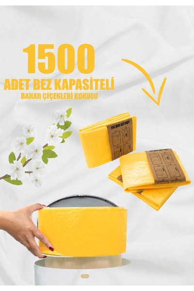 Korbell Kirli Bebek Bezi Kovaları Ile Uyumlu 1500 Bez Kapasiteli Bahar Çiçekl...