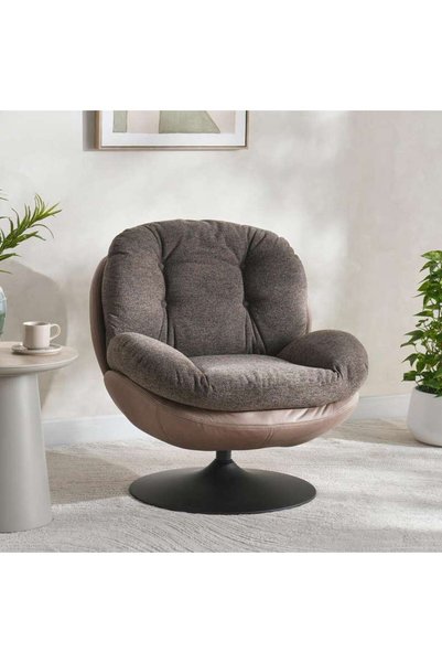 PAN HOME Mood Accent Chair Pu + Fabric