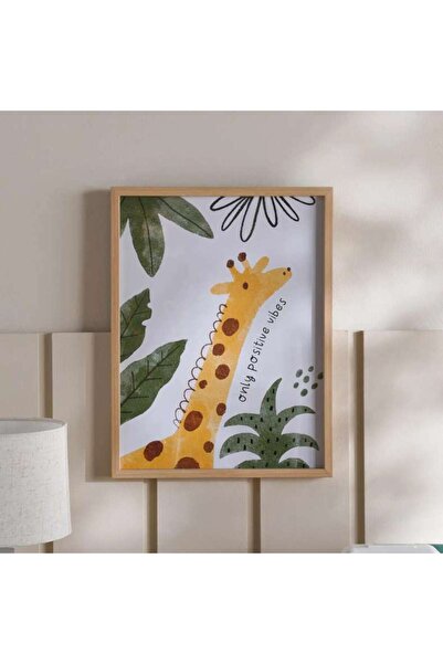 PAN HOME Jungle Giraffe Possitive Vibes Wall Art 31.8x41.8cm - Yellow