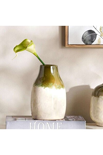 PAN HOME Ombre Ceramic Two Tone Vase 10.7x10.7x16.5cm - Green