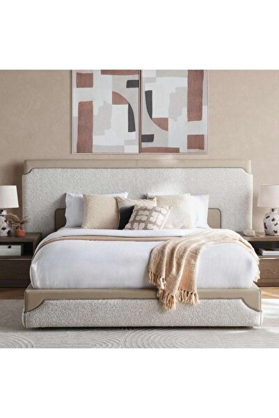 PAN HOME سرير بينيديتا كينج 180×200 - كريمي