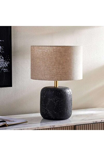 PAN HOME مصباح طاولة جيبو E27 من البولي ريزين 30x30x48 سم - أسود