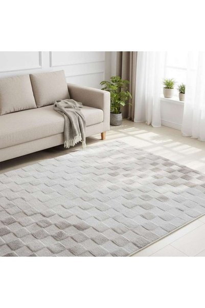 PAN HOME Fontana Soft Touch Shaggy Rug 80x150cm - Silver