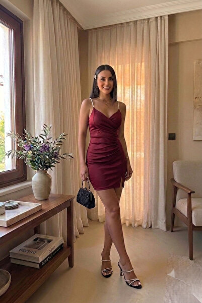 ALFUDO Moda Collection Thin Straps Draped Evening Dress Engagement Wedding Gr...