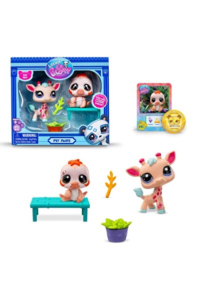 Littlest Pet Shop Minis 2-Piece Figure Set S2 - Giraffe And Sloth - 5 Cm Minis