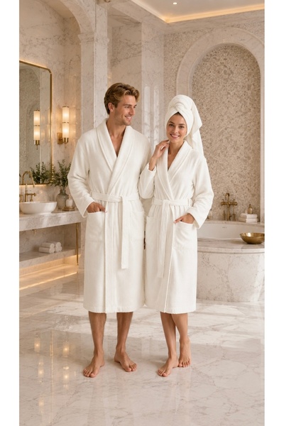 Gleam Atelier رداء الحمام، طقم مناشف الرأس، متوفر بمقاسات S-m وL-xl