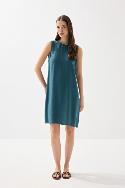 Gusto Rochie tip Gilet din in - Verde