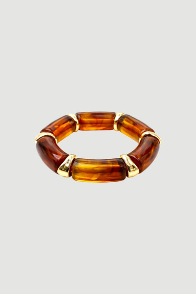 Gusto Tube Bead Rubber Bracelet - Brown