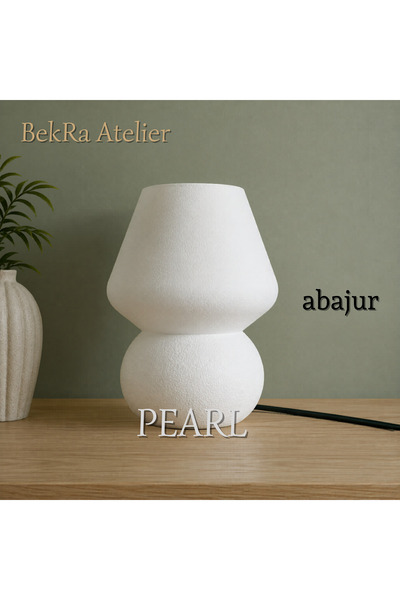 BekRa Atelier 𝗕𝗲𝗸𝗥𝗮 𝗔𝘁𝗲𝗹𝗶𝗲𝗿 Pearl Modern Sade Dokulu Masa Lambası...