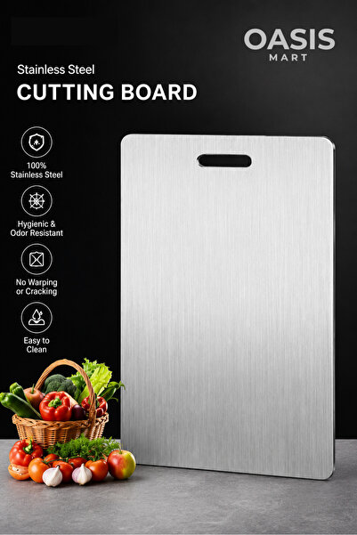 Generic 304 Stainless Steel Cutting Board – Heavy Duty Kitchen Chopping Board...