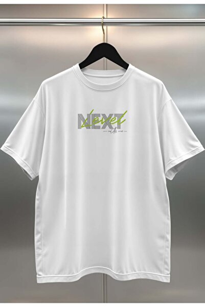 buzagi tasarım ürünleri Organic Cotton Digital Printed Oversize White T-Shirt
