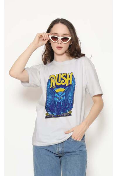 buzagi tasarım ürünleri Rush Regular Fit Unisex White T-Shirt