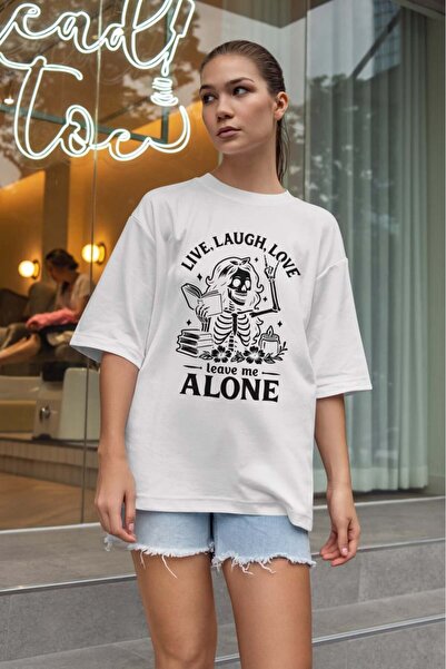 buzagi tasarım ürünleri Sarcastic Oversize Unisex White T-Shirt