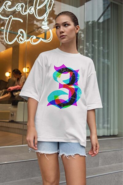 buzagi tasarım ürünleri Fever 333 Oversize Unisex White T-Shirt