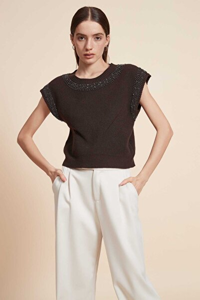 Yola Plain short-sleeved turtleneck sweater