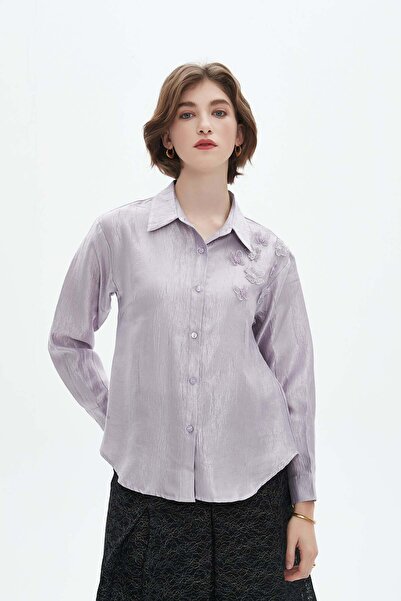 Nichii Long Sleeve Women's Shirt with Shoulder Embroidery