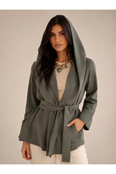 OYERGA MODA سترة نسائية ذات ياقة شال عالية الجودة