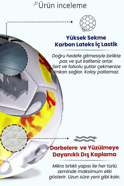 Hsport Futbol Topu 2026 Süperlig Türkiye Yeni Sezon DAYANIKLI Halı Saha,Çim,Beton Zemin Dikişli Top