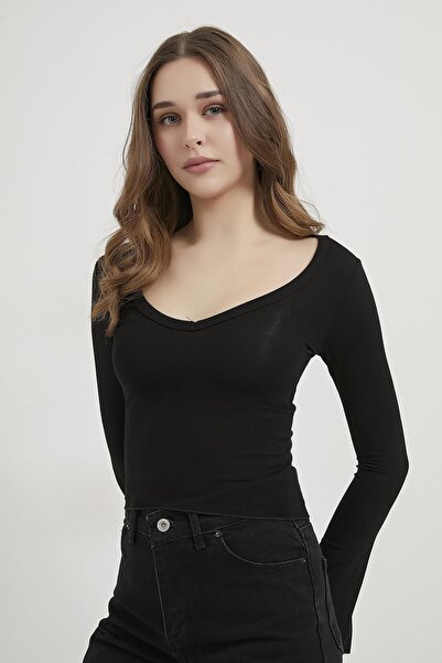 Arma Life Armalife 6859 v neck soft long sleeve women's bodysuit