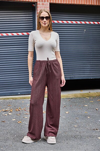 Raneel Kazançlı Alışveriş Woman's loose flowing trousers brown