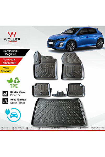 wöller Peugeot E 208 Paspas Bagaj Havuzu Set Elektrikli 2021 Sonrası Uyumlu 3...
