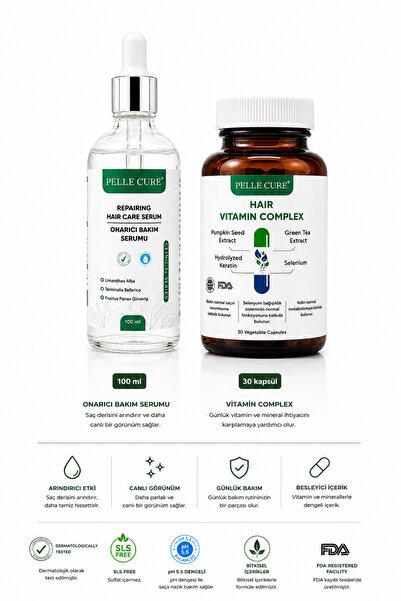 Pellecure Saç Dökülmesi Özel Vitamin ve Serum İkili Paket