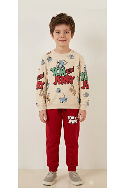 DECO Unisex Çocuk Tom ve Jerry Baskılı Alt Üst Takım