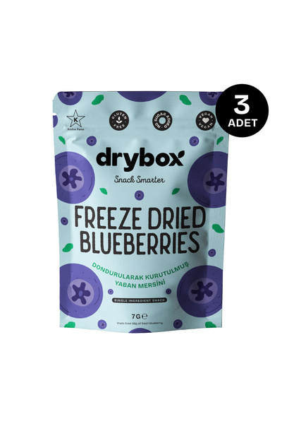 DRYBOX Blueberries 3-Pack 7g – Freeze-Dried, 100% Real Fruit, Crispy Snack