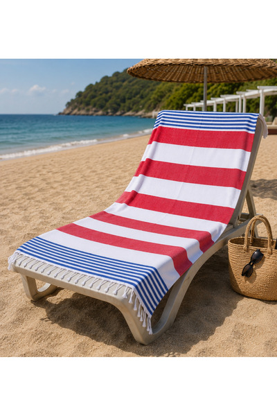 Beauty Box Striped Peshtamal Beach Towel – Lightweight, Quick-Drying, Multi-P...