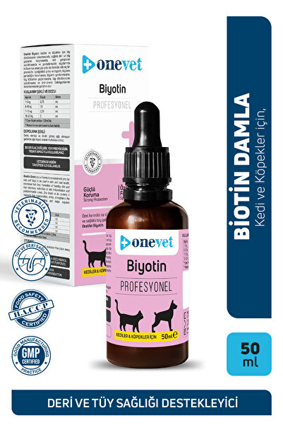 OneVet Kedi ve Köpekler İçin Tüy Dökülmesini Önleyici Biotin Damla 50 Ml