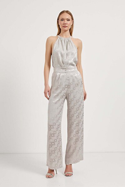 Arma Life Women's Elastic Waist Jacquard Palazzo Stone Trousers