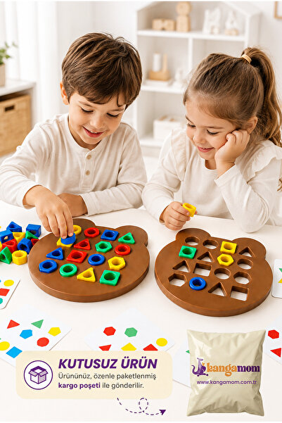 M&H 42 Parça Ayıcık Geometrik Şekil Eşleştirme Oyunu - 16 Görevli Eğitici ve ...